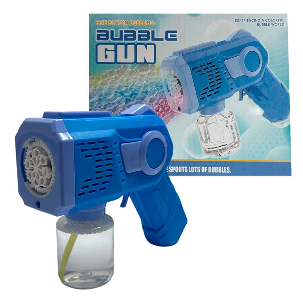 Пистолет для мыльных пузырей Bubble Gun, синий