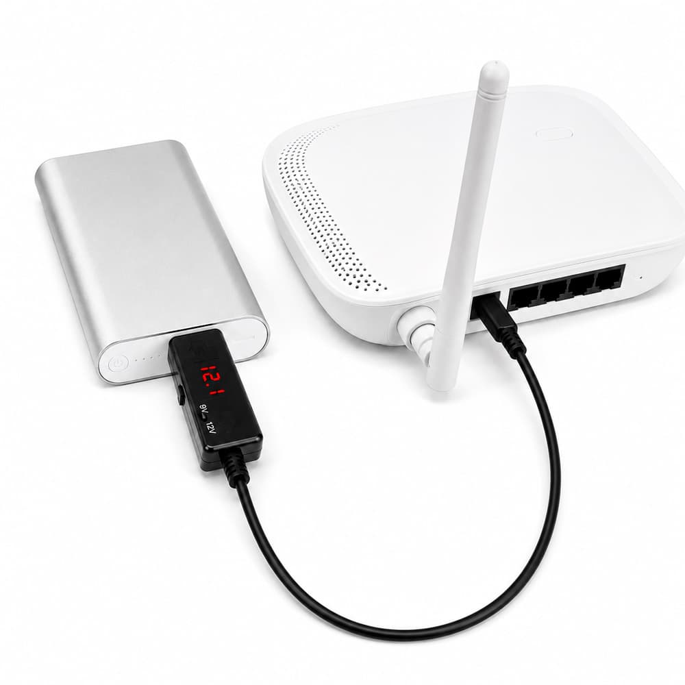 Кабель для роутера от повербанка USB 5V на 9V/12V с LED-дисплеем (5)