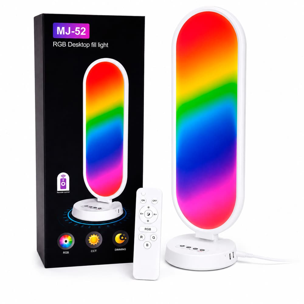 Настільна RGB LED-лампа MJ-52 38 Вт з пультом і USB-зарядкою (1)