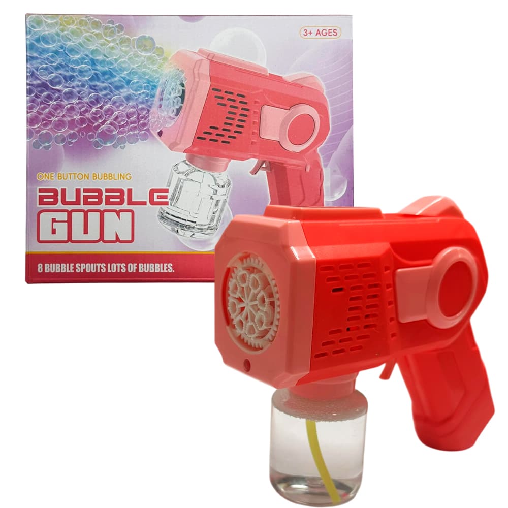 Пістолет для мильних бульбашок Bubble Gun, червоний (1)