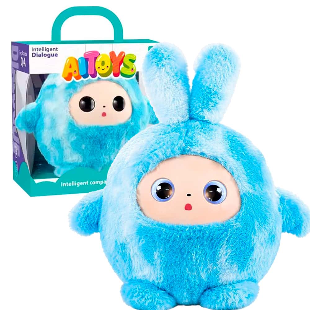 Інтерактивна м'яка іграшка AI Toys BB1882F-89 говоряча з LED-очима блакитна