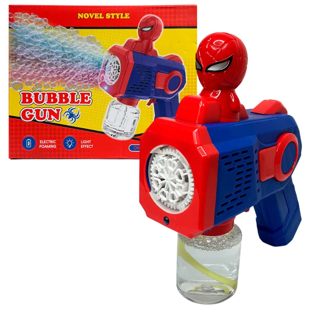 Пистолет для мыльных пузырей Bubble Gun с фигуркой супергероя