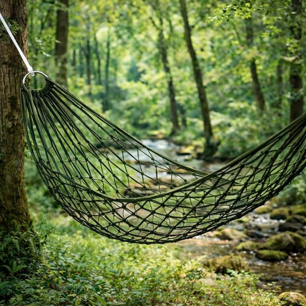 Гамак сітчастий туристичний підвісний 250×80 см зелений — фото 2