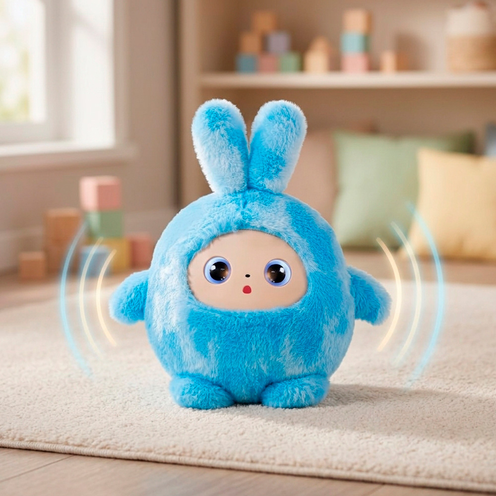 Інтерактивна м'яка іграшка AI Toys BB1882F-89 говоряча з LED-очима блакитна — фото 3