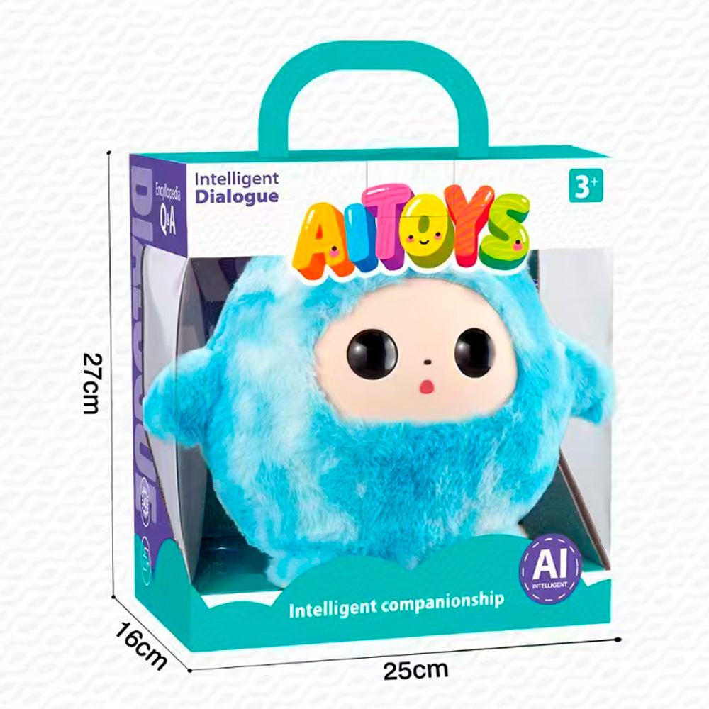 Інтерактивна м'яка іграшка AI Toys BB1882F-89 говоряча з LED-очима блакитна — фото 4