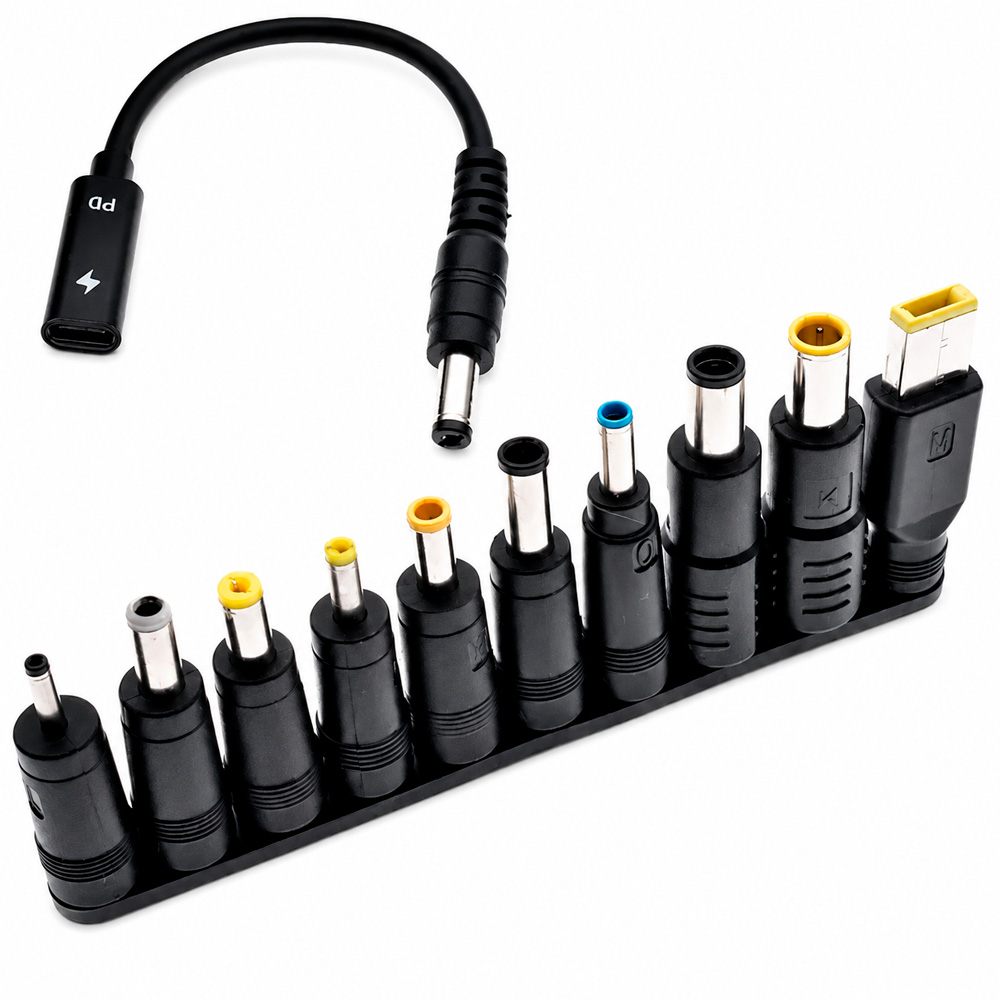 Кабель для зарядки ноутбука від павербанка USB-C PD 65W з набором перехідників — фото 4