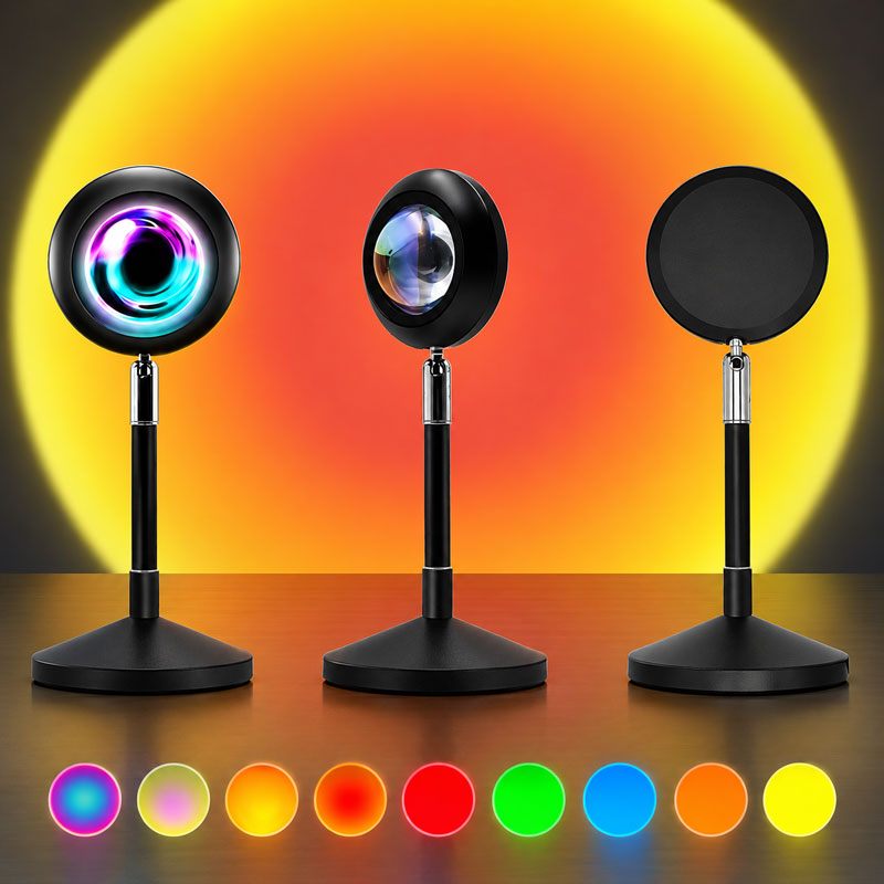 Нічник проектор заходу сонця RGB з пультом — фото 4