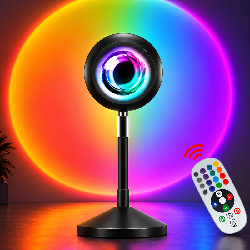 Нічник проектор заходу сонця RGB з пультом