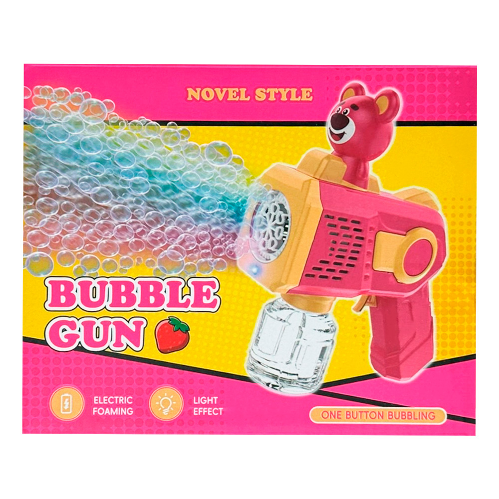 Пістолет для мильних бульбашок з підсвіткою Bubble Gun, фігурка ведмедика — фото 4