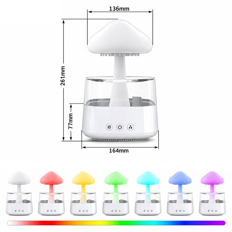 Зволожувач повітря з ефектом дощу Гриб RGB — фото 5